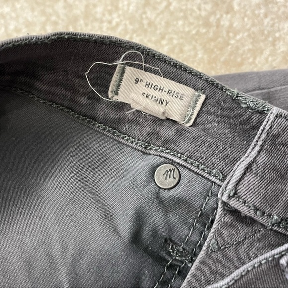 Madewell Jeans Womens 26 Gray 9” High Rise Skinny Denim Raw Hem Stretch Ladies - Picture 5 of 11